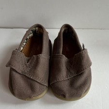 Toms Toddler Boys Size 4T Slip On Shoes Tan Hook And Loop