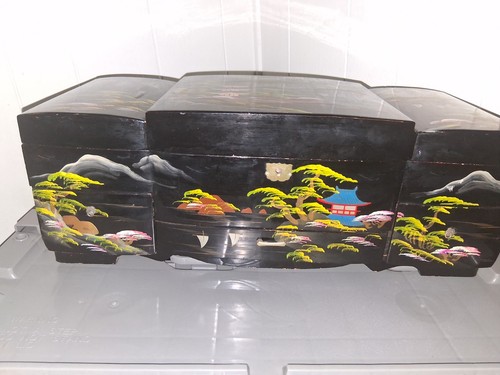Antique Oriental Japanese Music Jewelry Box