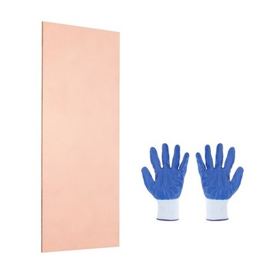 99.9% Pure Copper Sheet, 200 x 100 x 1mm with Gloves