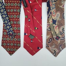 Lot of 3 TOMMY HILFIGER - 1 Linen & 2 100% Silk - Neck Ties Made in USA