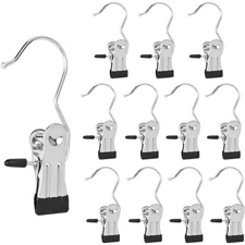 Heavy Duty Hanger Clips 12-Pack Laundry Hanging Hooks for Pants Socks Towels