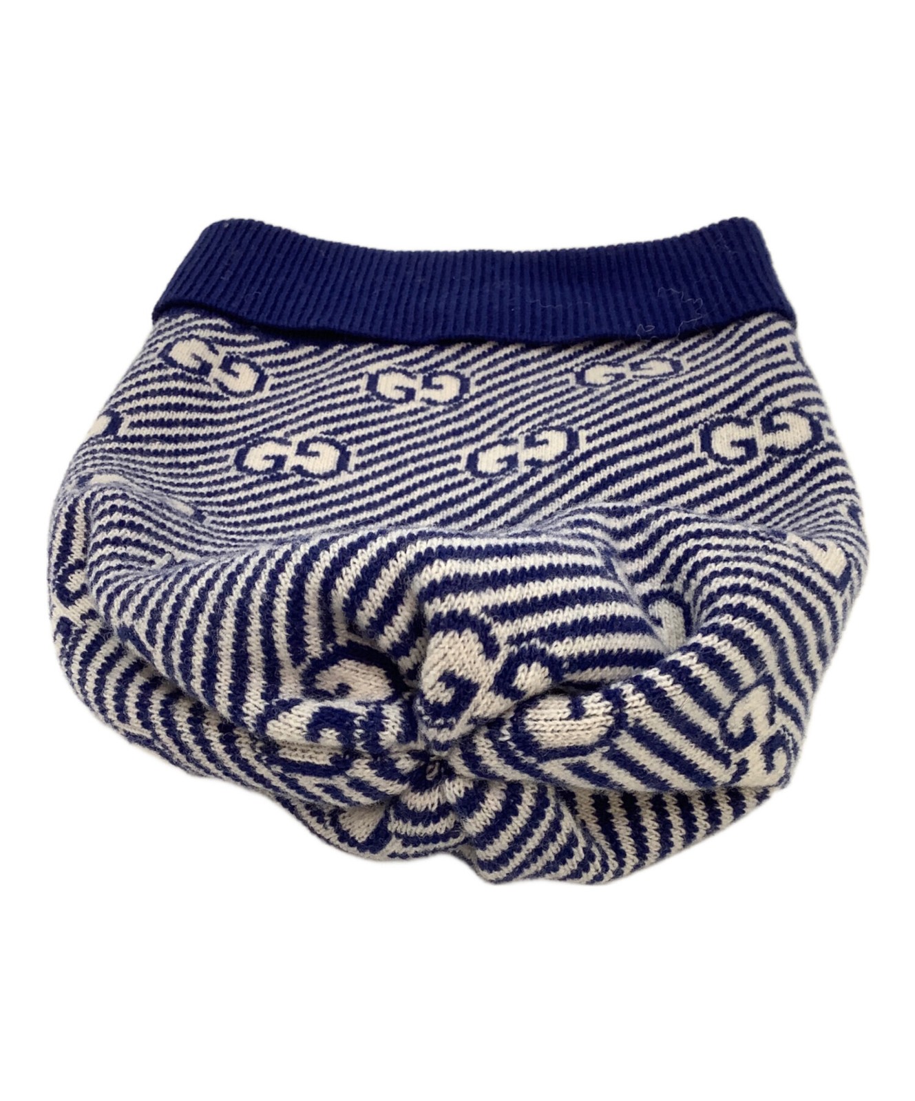 Gucci Knit Beanie Cap GG Blue White Women Authentic thumbnail 12