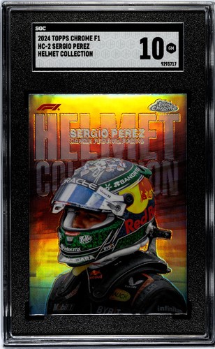 2024 Topps Chrome Formula 1 Helmet Collection Sergio Perez SGC 10 Oracle Red