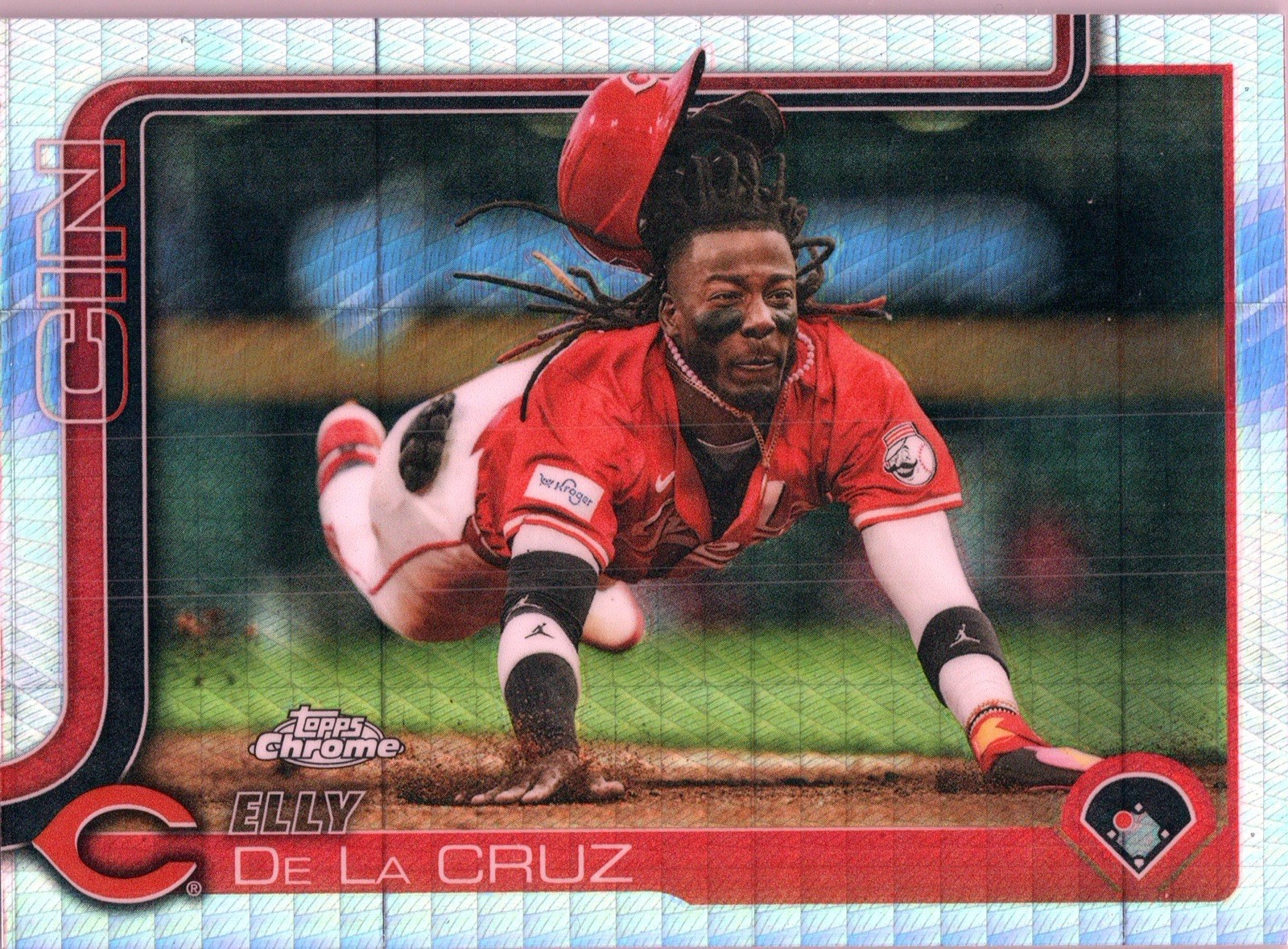 2025 Topps Chrome Update Elly De La Cruz USC189 Prism Refractor Reds SP