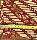 Vintage Indonesian Batik Cotton Fabric 41" x 85" Hand Stamped Parang Pattern 70s