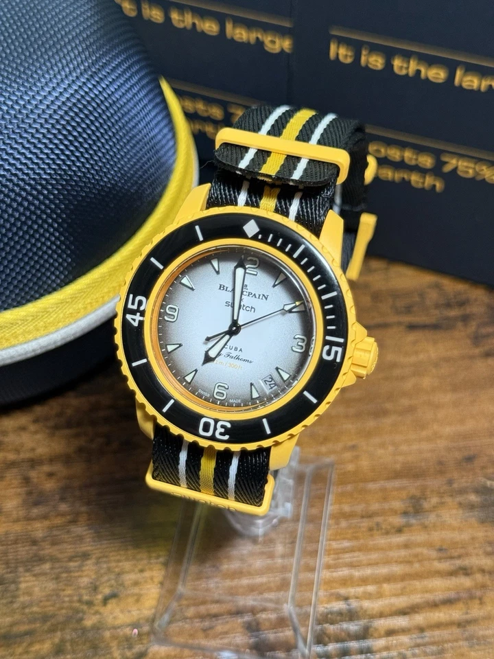 Reloj automático para hombre Blancpain X Swatch Scuba Fifty Fathoms Pacific Ocean funciona” Foto 3 de 4