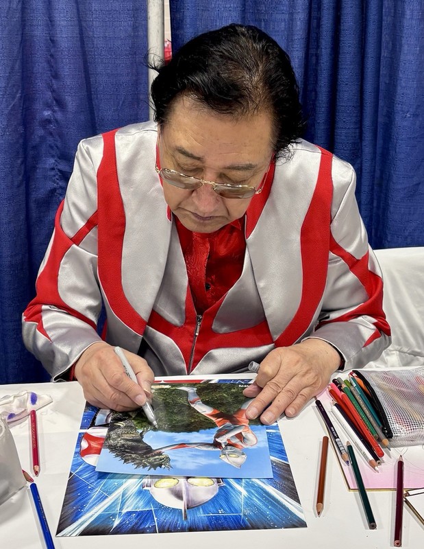 Bin Furuya hand signed Ultraman photo Japanese tokusatsu sci-fi television auto