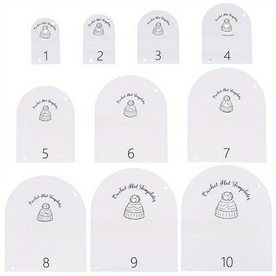 10pcs Arch Acrylic het Cap Making Template White 83~171x48~143x2.8mm