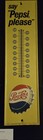 Vintage Say Pepsi Cola Please Metal Thermometer Sign Bottle Cap M-165 — photo 1
