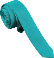 Men's Skinny Ties Solid Color Formal Neckties 1.58" 4CM Slim Ties For Men