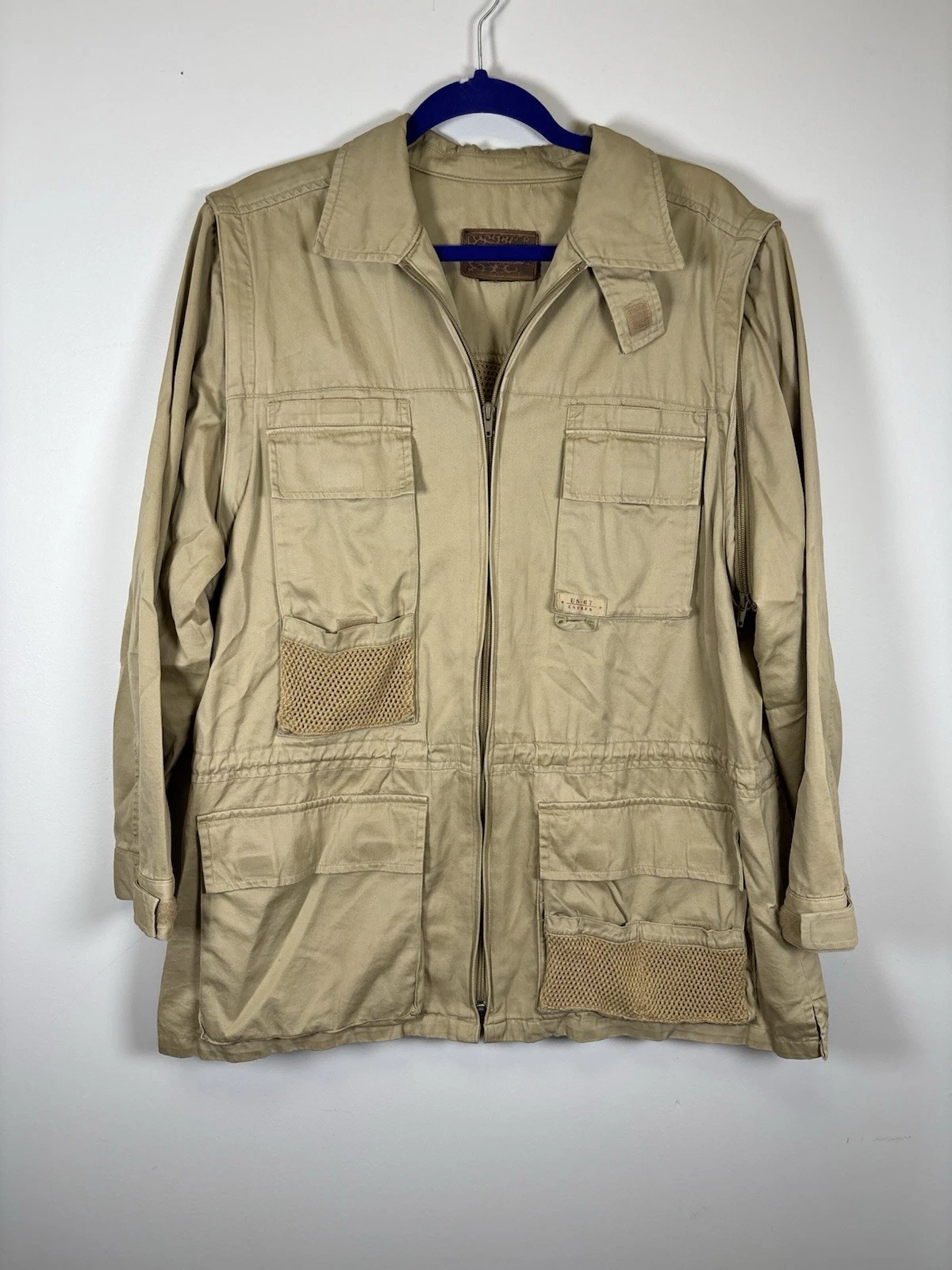 Women's Ralph Lauren Field Jacket Fishing Vest Khaki Tan Cotton Cut Tag M