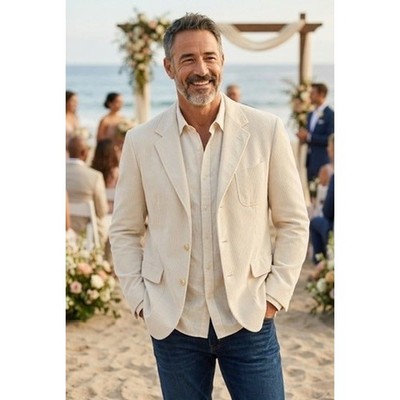 ''FACONNABLE'' Design By Albert Goldberger Mens 100% Linen Blazer SZ XXLL 3 Button