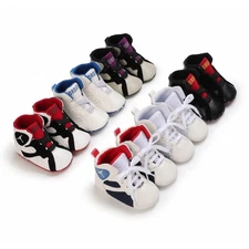 Baby Boys Girls Leather  Sneakers Toddler Non-Slip Soft Sole Newborn Infant