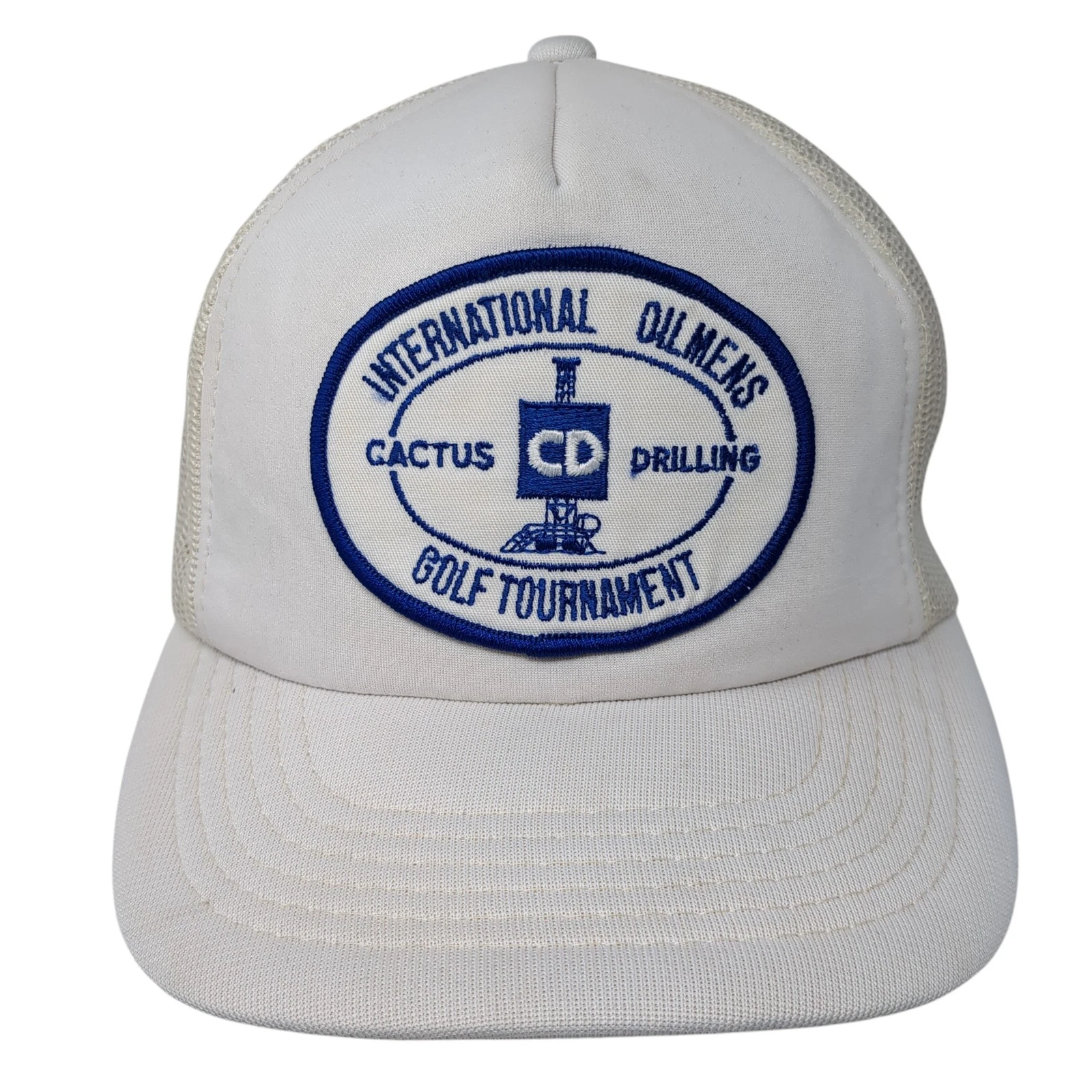 International Oilmens Golf Tournament Trucker Hat White OS Mesh Back Young An