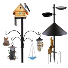 Bird Feeder Pole - 92 Inch Heavy Duty Birdhouse Stand with Squirrel Proof Baf...