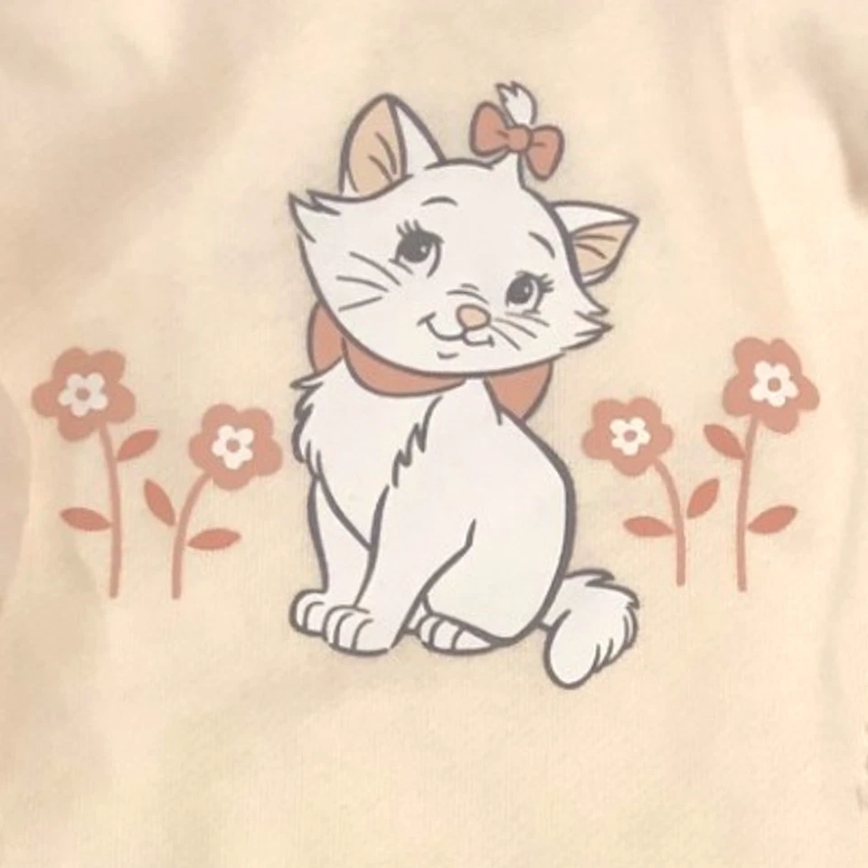 Disney Aristocats Niñas Volantes Marfil Marie Kitty Gato Sudadera Foto 2 de 3