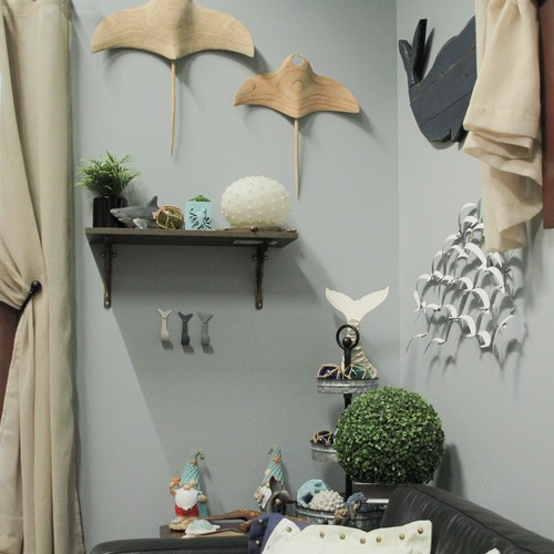 Juego de 3 ganchos de pared volteadores para peces - 4" - azul, gris, blanco - decoración costera - Imagen 8 de 9