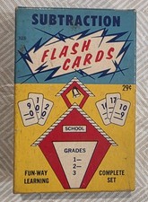 Subtraction Flash Cards Vintage E E Fairchild Corp Grades 1-3 UNOPENED SEALED