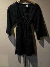 Black Lace Kimono Robe - Women Intimates Sleepwear swim cover