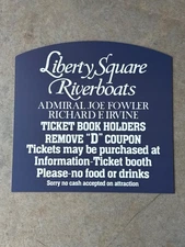 Walt Disney World Liberty Square Riverboats Sign Prop