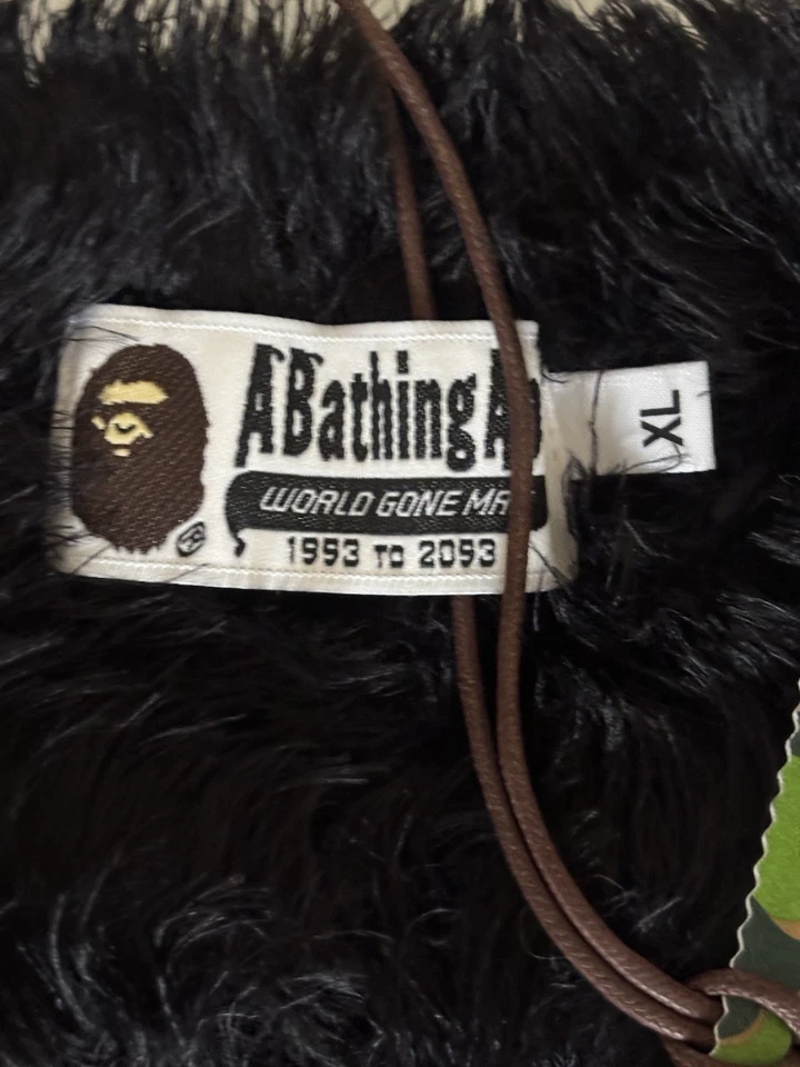Authentic a bathing ape babe ape face shaggy sweater black XL new jumper - Image 3 of 4