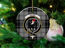 Glen Clan Scottish Tartan Crest Ceramic Ornament