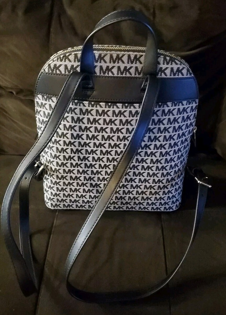 $298 NEW MICHAEL KORS Cindy Large Backpack MK Logo BLK/NAT  display picture 1