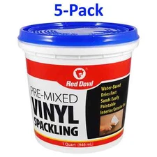 Red Devil 0534 Spackling Compound Tub 5-Qt (5 Tubs of 1 Qt / 32 Oz each)🆕