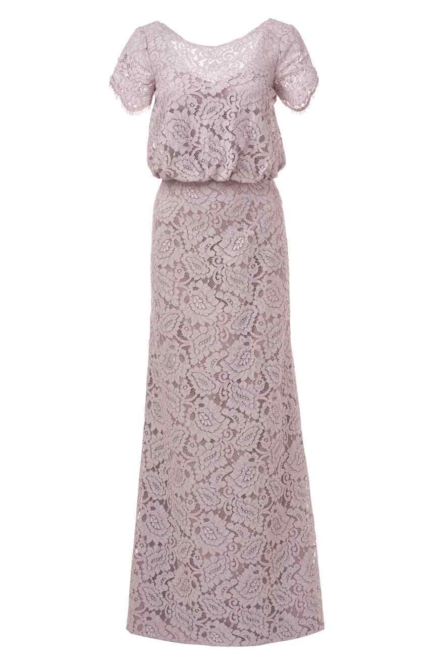 NWT - JS COLLECTIONS Women's 'BLOUSON' Pink Beige MAXI GOWN - 2