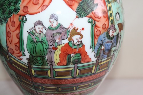 Paire de pots couvert en porcelaine asiatique hauteur 41 cm parfait état - Imagen 4 de 12