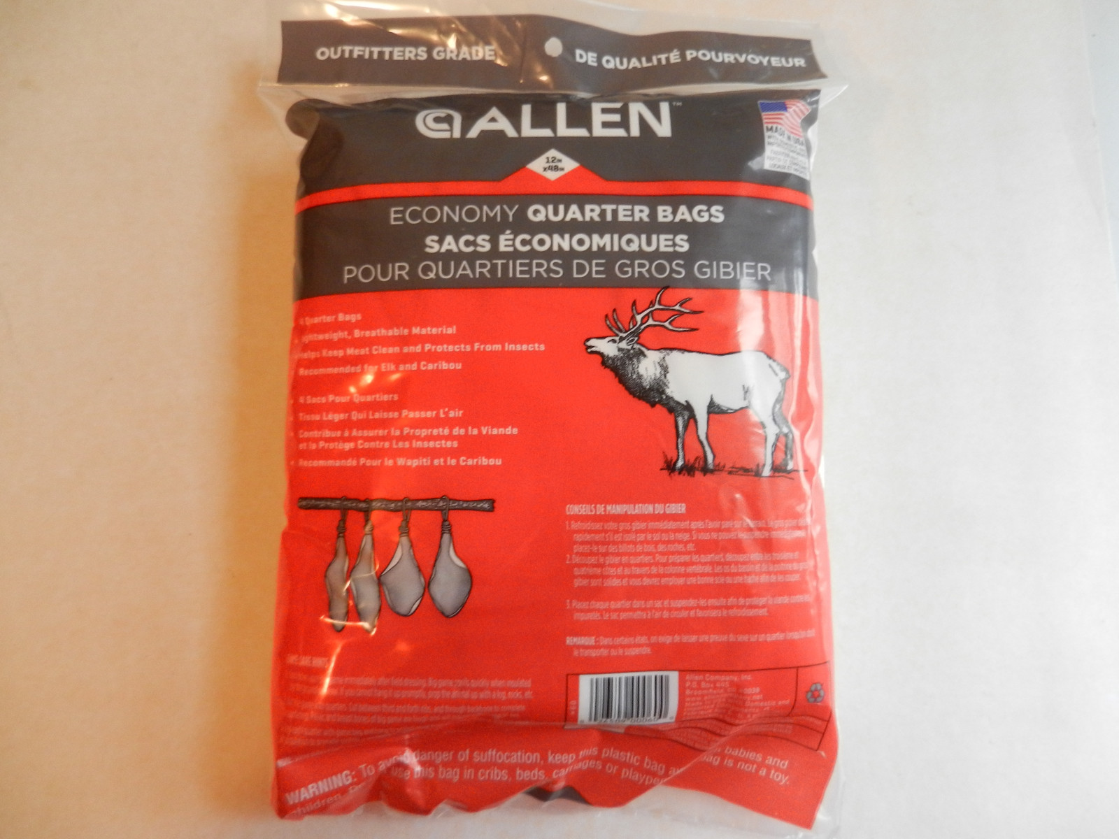 Allen Big Game 4 Quarters Bags; Elk, Moose, Caribou; Each bag 12" x 48