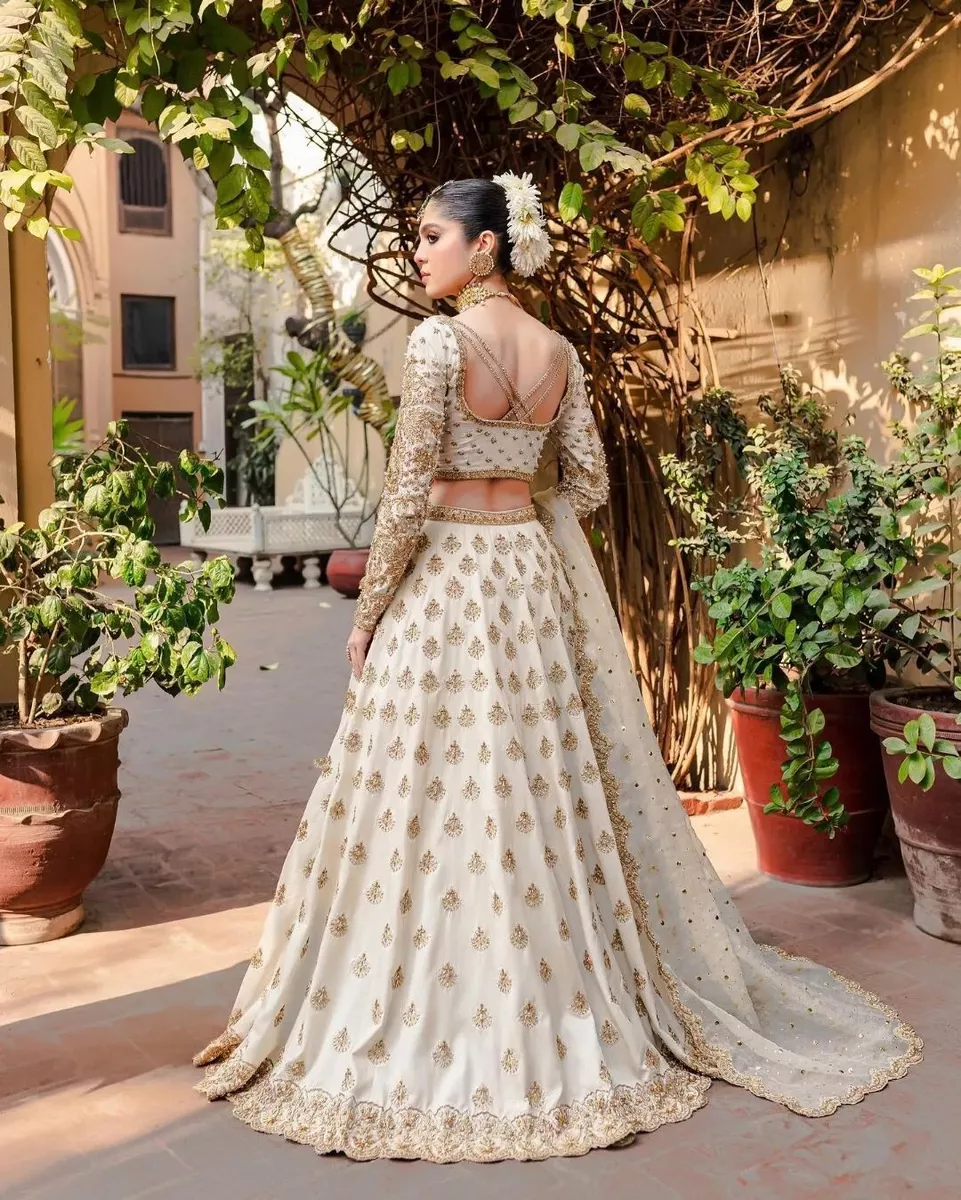 Buy STUDIO BAGECHAA Chameli Bridal Lehenga with Stitched Blouse & Dupatta  (Set of 3) online