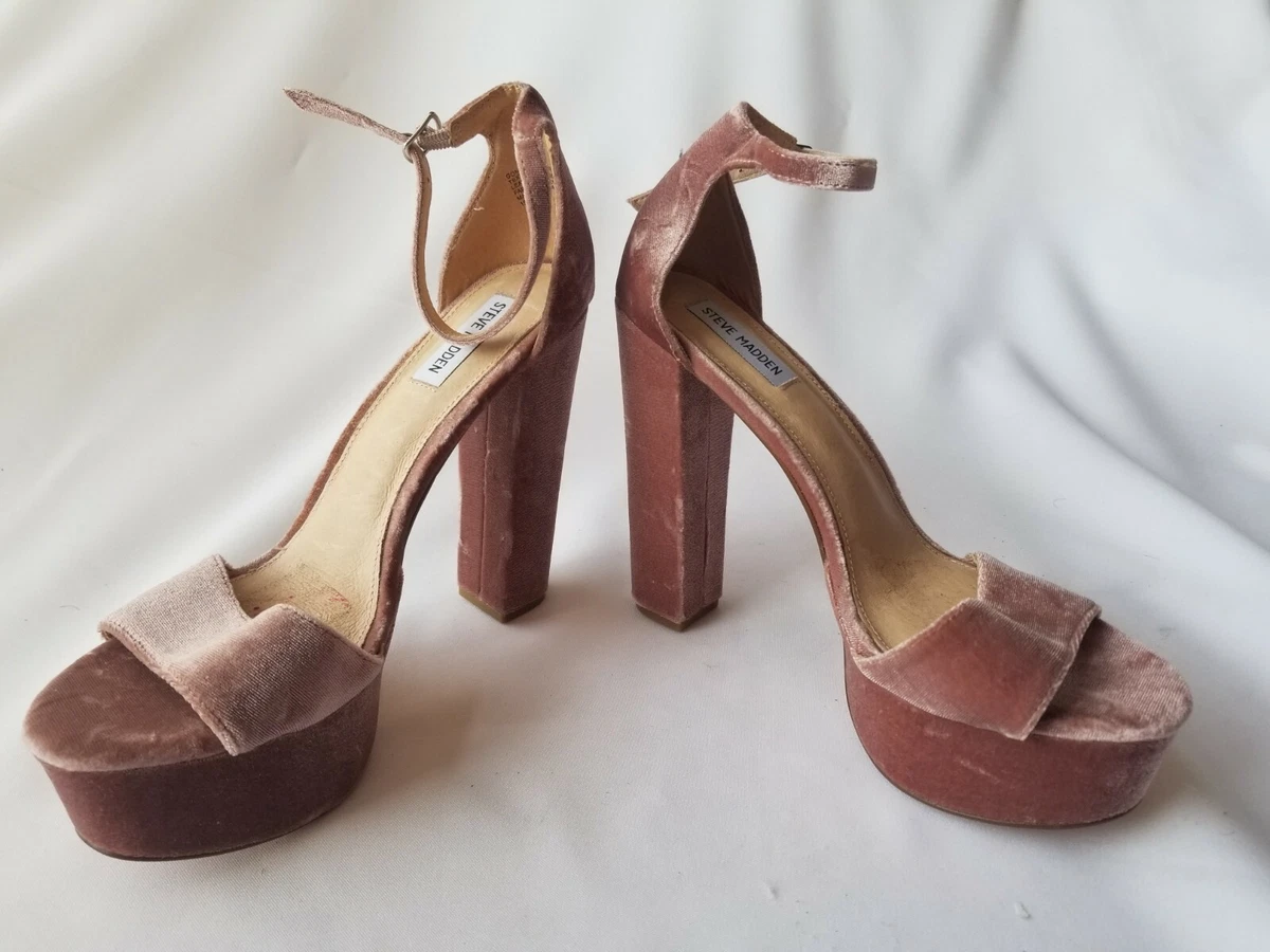 419.3 Steve Madden Gonzo Platform Sandal - Blush Velvet 11m | eBay