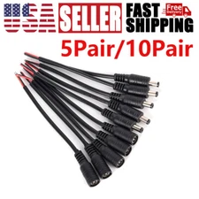 12V Male + Female DC Power Socket Jack Connector Cable Plug Wire 5.5x2.1mm