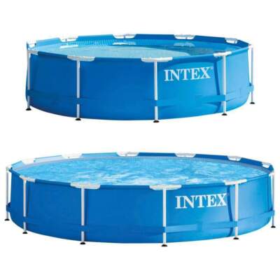 Intex Schwimmbecken Metal Frame Stahlwand Swimming Pool Schwimmbad 244-366cm