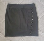Saopaulo Size 10 Gray Stretch Military Style Knee Length Pencil Dress Skirt — photo 1