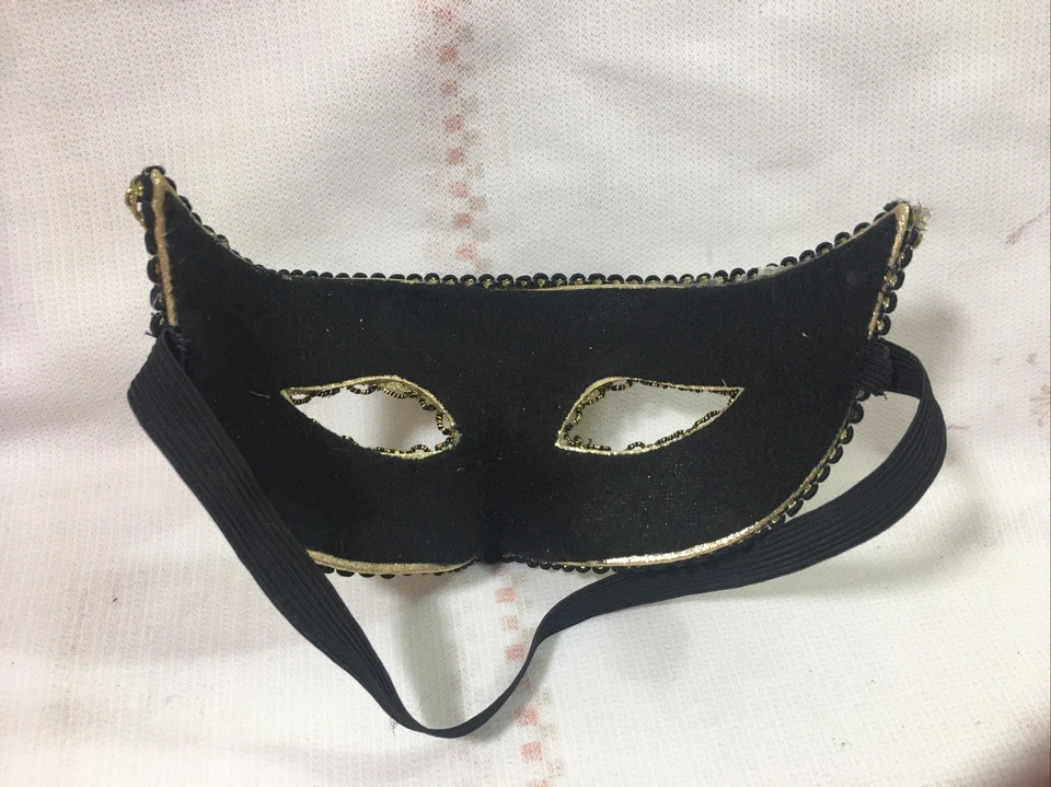 Disfraz Mascarada Máscara Mardi Gras Fiesta Máscara Mascarada (Color Dorado) Foto 3 de 4