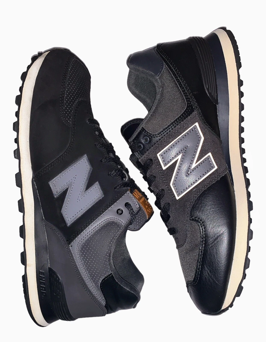 New Balance 574 ML574LHF ML574GPG Mismatched Black Running Shoes Mens Size 13
