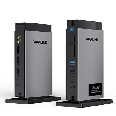 WAVLINK 11-in-1 USB-C Docking Station Triple Display 4K 125W PD3.1 Multiport Hub