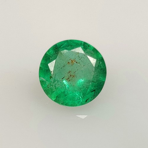 Certified 1.34 CT - Natural Zambian Emerald good luster Round Cut - 7316