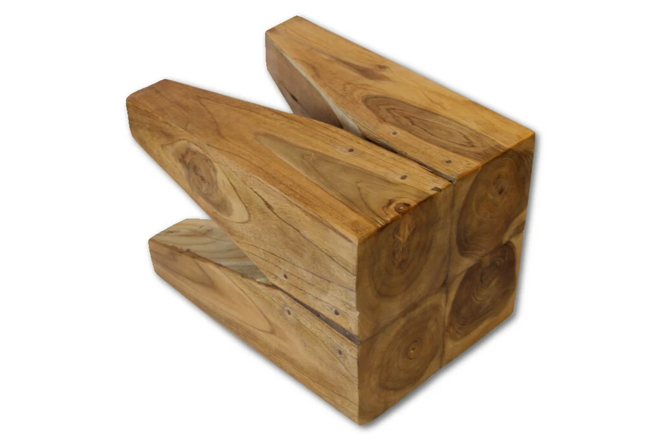 Beistelltisch Holz Hocker Teakholz Teak Tisch Blumenhocker Massiv Nachttisch neu - Bild 3 von 4