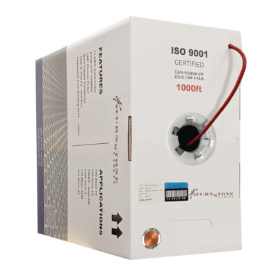 TSCables 550Mhz Cat6 Plenum 100% Solid Bare Copper UTP Ethernet Cable Red