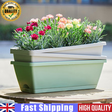 Set of 5 Long Trough Plant Pot Plastic Planter Outdoor Garden Window Herb Flower