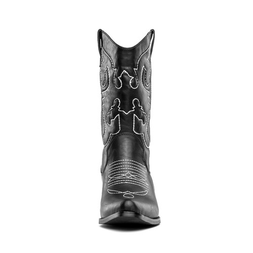 SheSole Womens Mid Calf Boots Winter Fall Wide Calf Flat Low Heel Cowgirl Boots - Picture 5 of 20