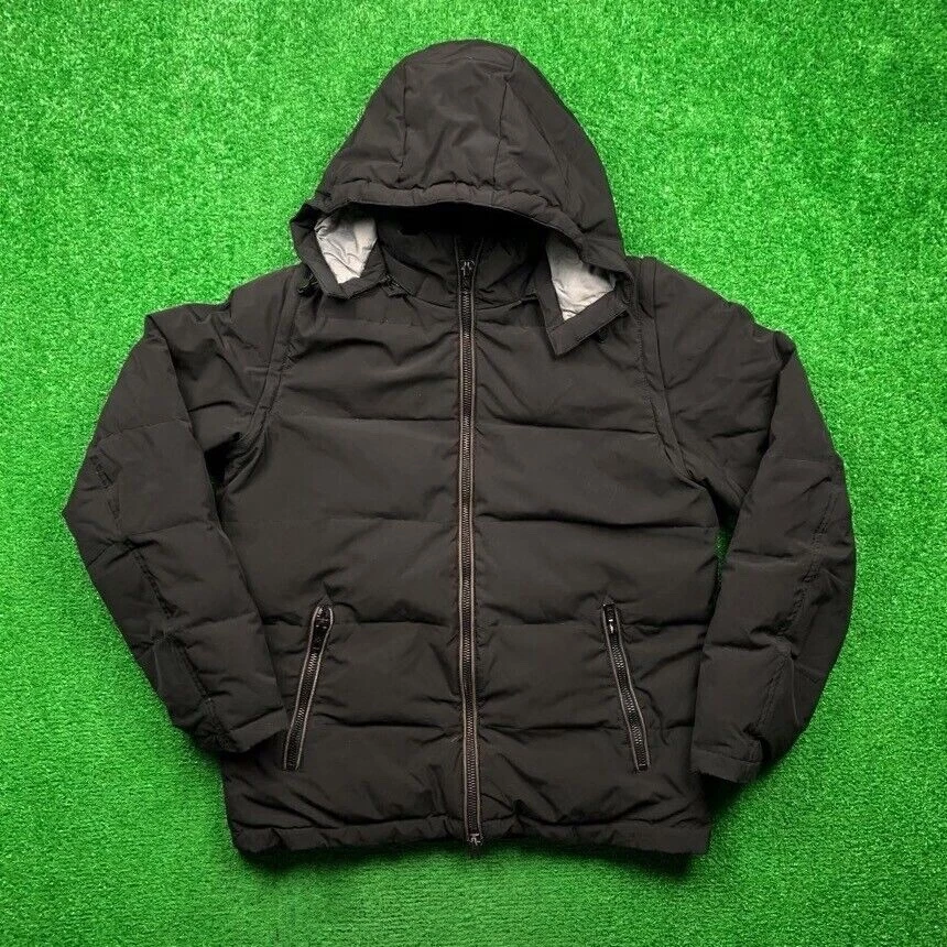 Vince Camuto Men's Hooded Down Puffer Jacket Small Black Warm To Vest Winter