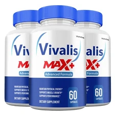 Vivalis Max+ Supplement For Men, Maximum Strength, Vivalis Max + Pills (3 pack)