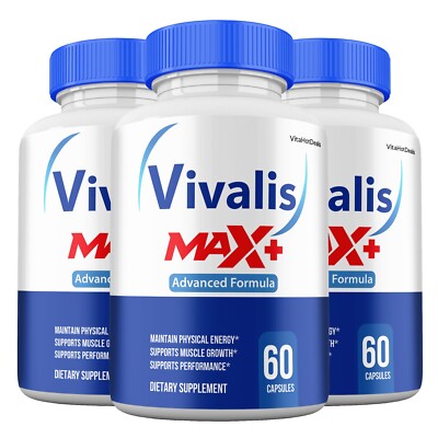 Vivalis Max+ Supplement For Men, Maximum Strength, Vivalis Max + Pills (3 pack)