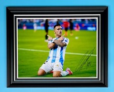 Lautaro Martinez Signed Photo Framed & COA Argentina Poster Football Autograph