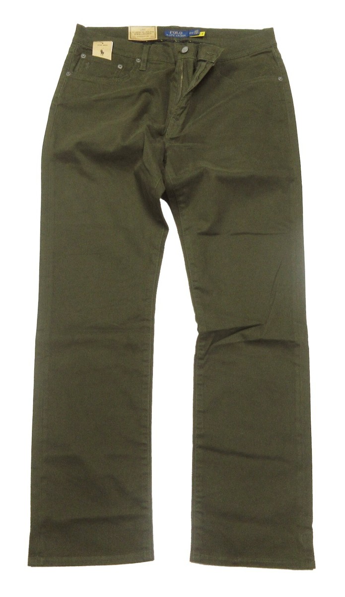 Polo Ralph Lauren Men's Olive Green Varick Slim Straight Stretch