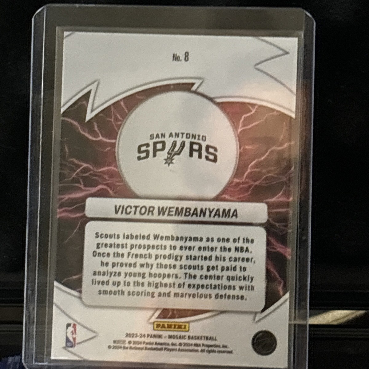 2023-24 Panini Mosaic Victor Wembanyama Thunder Road RC #8 Spurs